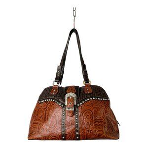 Marc Chantal Shoulder Bag  Medium brown  Floral faux leather